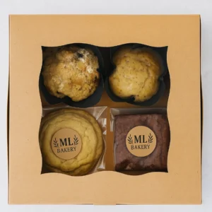 A picture of a homemade sampler box of scratch made baked goods